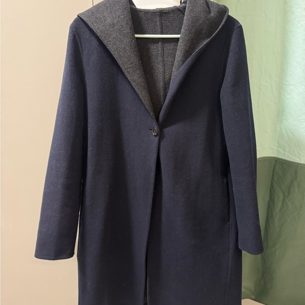 Uniqlo Dark Blue Trench Coat with Gray Lining
